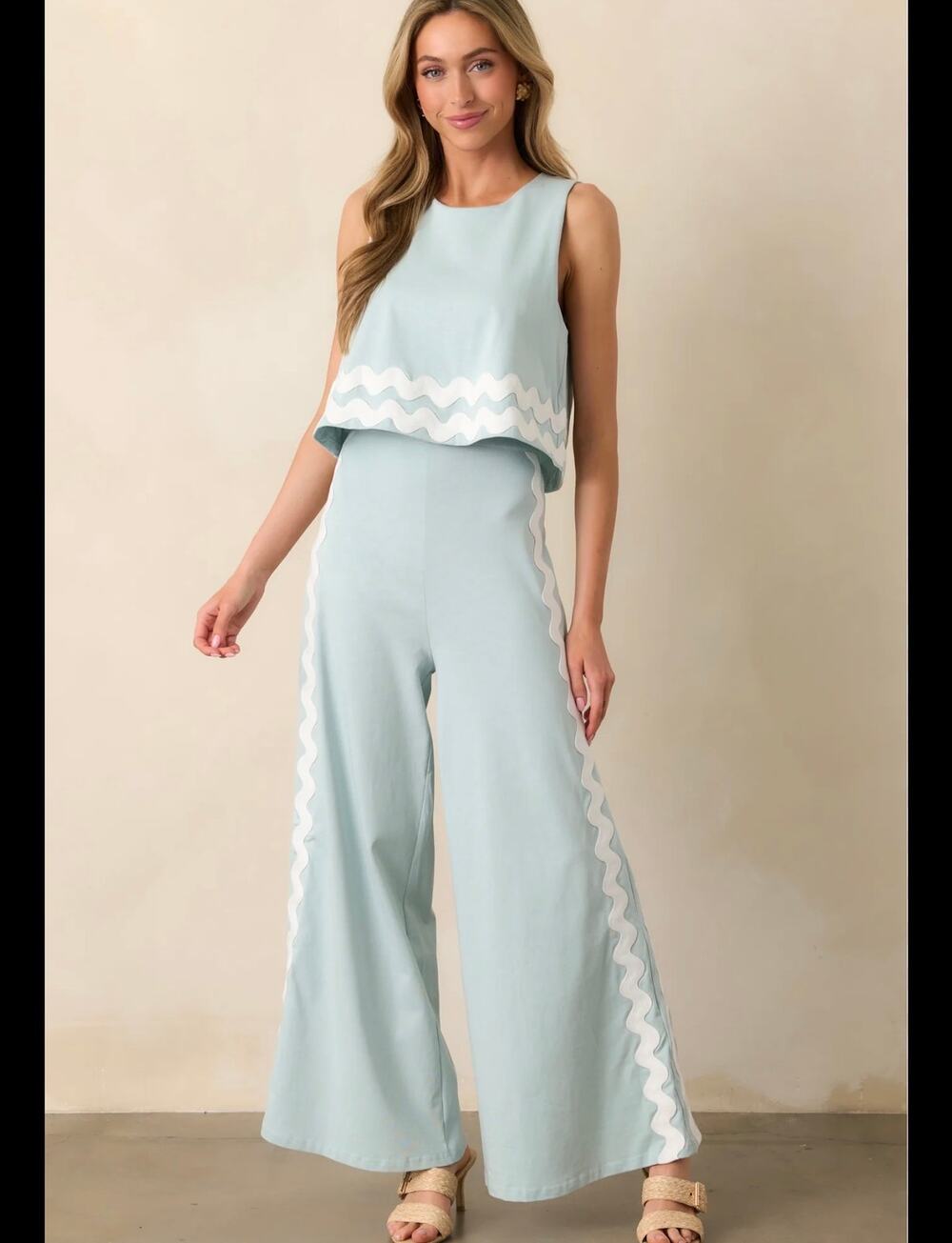 New NWT Prosperina Kayla ancient waters aqua cotton jumpsuit